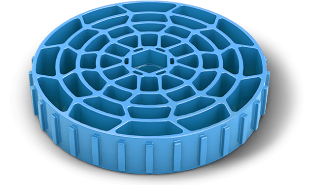 blue plastic molded part